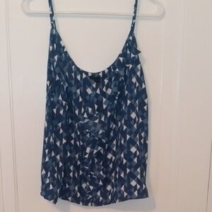 women XL Blue Geometric Women's spaghetti strap tank